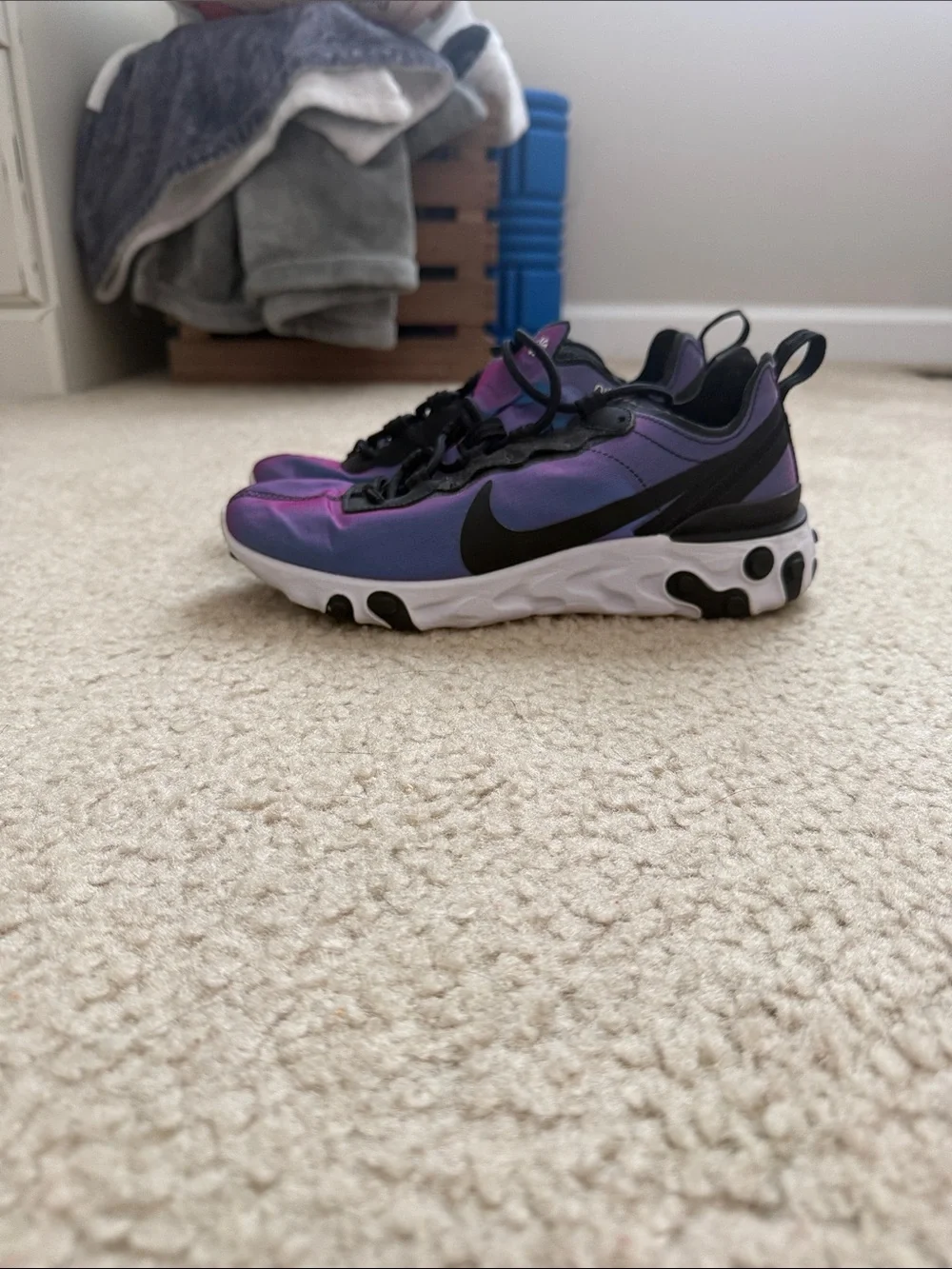Nike React Purple and Black Low-Top Sneakers